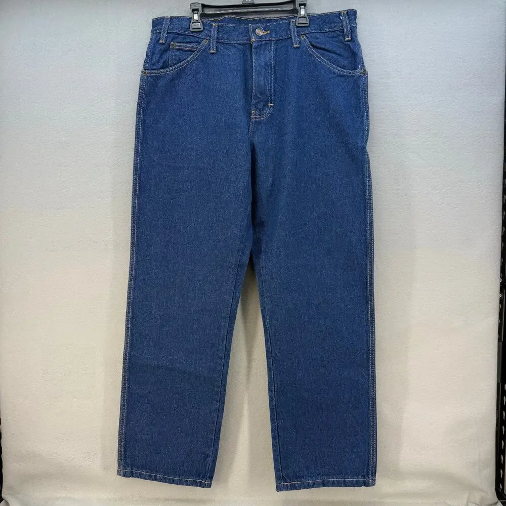 Dickies Jeans Men's 34x30R Blue Straight Leg Work Jeans Heavy Duty NWT